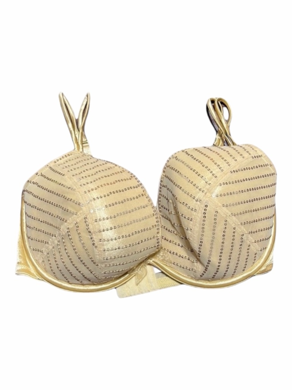 Cacique Gold Sequined Bra Size 40DD
